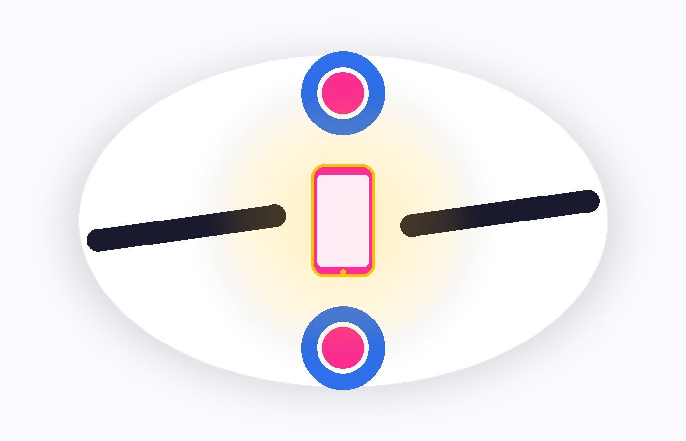 Un téléphone au centre de l'attention divisée d'un couple, illustrant comment le phubbing détourne le regard du temps de qualité passé ensemble.